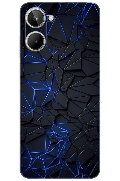 realme 10 4G (RMX3630) Uyumlu Kılıf Desen Baskılı Silikon Prizmatik Tasarım S...