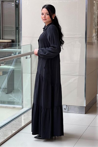 Nurcan Çetin Half Button Valon Cotton Dress