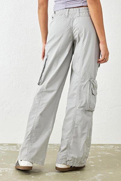 september island Gri Paraşüt Kumaş Kargo Pantolon