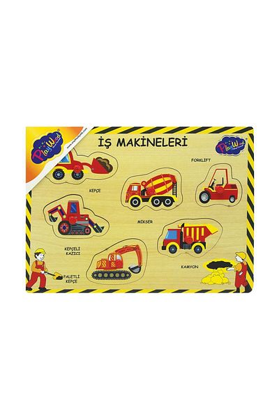 Play Wood Fabbatoys Construction Machinery with Holders