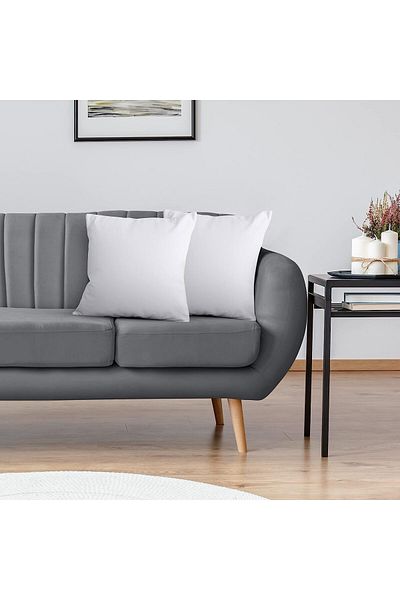 F.A.M.S Sofa Cushion Pillow White Pack Of 4 - Soft Brushed Microfiber - 50x50 Cm