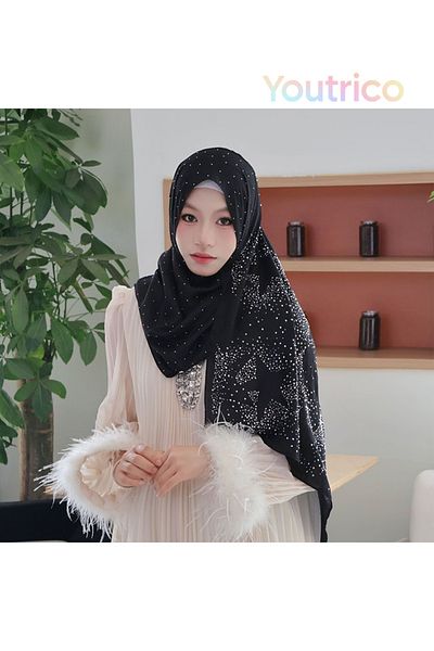 Youtrico Banquets&Party,shawls &bandanas,rhinestone prints,Evening dress matching,length:175cm