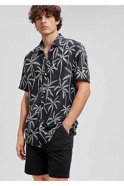 Mavi Black Palm Printed Shirt - Regular Fit0210820-900