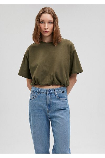 Mavi Khaki Crop T-Shirt - Elastic Waist, Short Cut1612359-71543