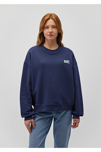 Mavi Logo Printed Navy Blue Sweatshirt 1611600-70487