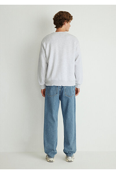 Mavi Erkek Gri M0611716-85438 Bisiklet Yaka Sweatshirt