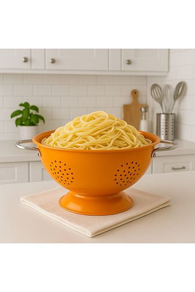Hanedan Orange Strainer - Metal Colored Stylish Design