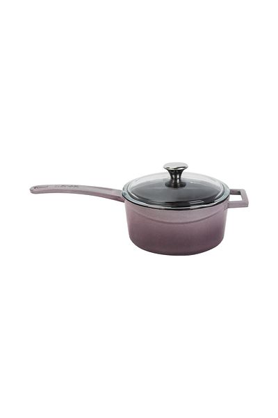 Lava Cast Round Sauce Pot with Glass Lid, Metal HandleGlaze Series Diameter (ø16 Cm