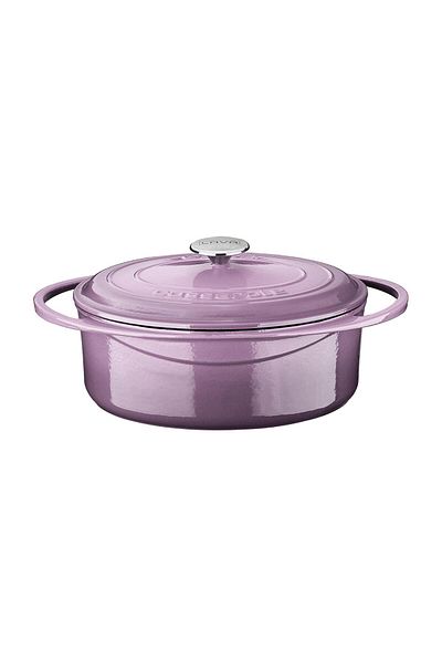 Lava Cast Oval Pot Cast Iron Lid Heritage Series Size 22x28cm