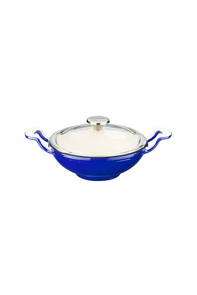 Lava Cast Mini Wok with Solid Handle and Glass Cover Edition Series Diameter(Ø)16cm