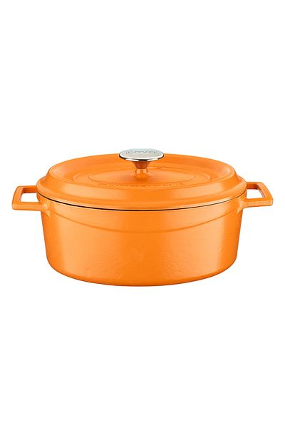 Lava Cast Oval Pot Cast Iron Solid Handle Spring Series Size 21x27cm
