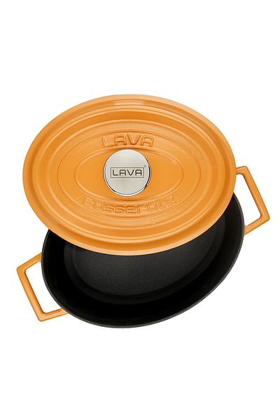 Lava Cast Oval Pot Cast Iron Solid Handle Spring Series Size 21x27cm