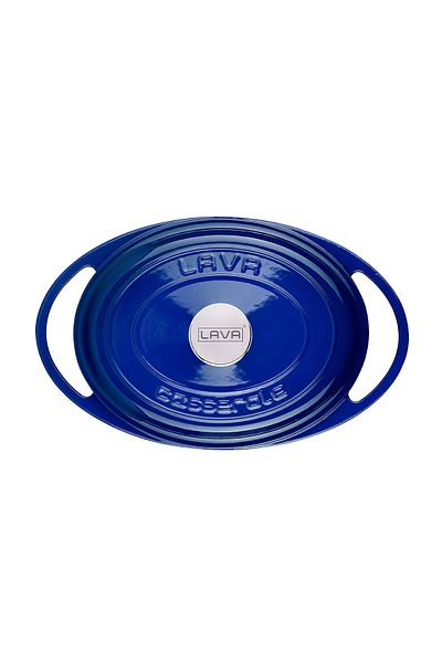 Lava Cast Oval Pot Cast Iron Lid Heritage Series Size 22x28cm