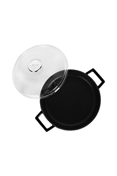 Lava Cast Iron Multi-Purpose Spring PotGlaze Series Diameter(Ø)24cm- Red