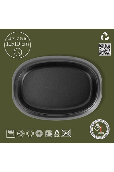 Lava Cast Oval Fajita Plate Size 12x19cm