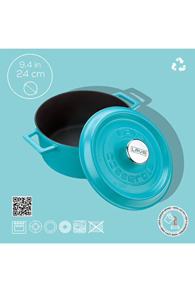 Lava Cast Round Pot Cast Iron Solid Handle Spring Series Diameter(Ø)24cm