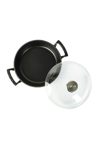 Lava Cast Round Sahan Glass Lid Cast Iron Solid Double Handle Diameter(Ø)24cm