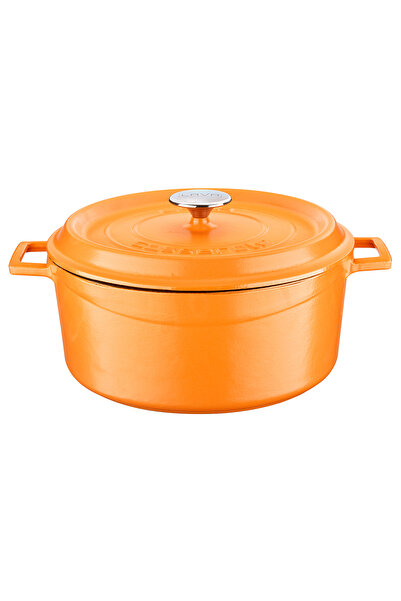 Lava وعاء دائري مصبوب من الحديد الزهر بمقبض صلب من سلسلة الربيع قطر (قطر) 28 سم