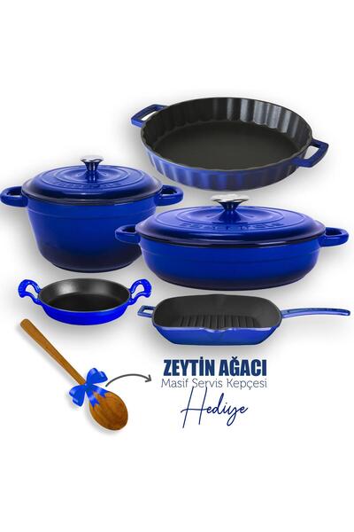 Lava Döküm 5x New Heritage Serisi Döküm Demir Tencere & Tava Seti