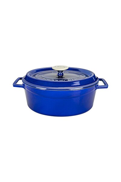 Lava Döküm Oval Tencere Döküm Demir Yekpare Kulplu Premium Serisi Ölçü 21x27cm.