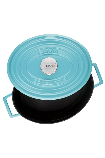 Lava Döküm Oval Tencere Döküm Demir Yekpare Kulplu Spring Serisi Ölçü 23x29cm.