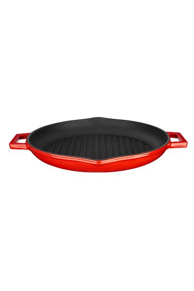 Lava Cast Round Grill Pan Cast Iron Solid Double Handle Diameter(Ø)30cm