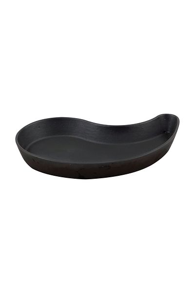 Lava Cast Drop Formed Yingyang Fajita Plate Size 10x20cm