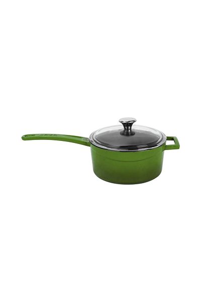 Lava Cast Round Sauce Pot with Glass Lid, Metal HandleGlaze Series Diameter (ø16 Cm