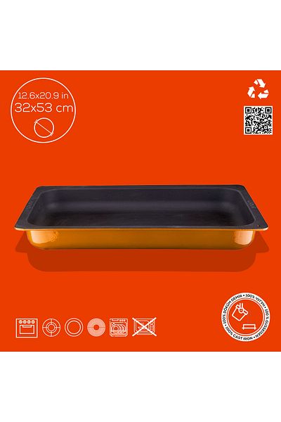 Lava حوض استحمام مستطيل من الحديد الزهر 1/1 مقاس 32x53 سم