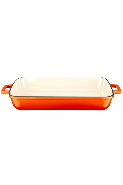Lava Cast Rectangular Rosto and Oven Tray Cast Iron Monolithic Double Handle Edition Series Size 26x