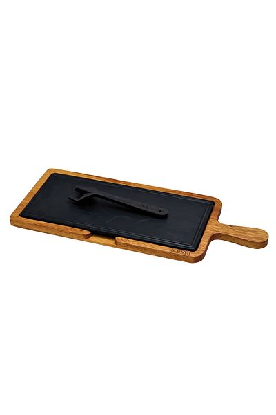 Lava Cast Wood And Cast Iron Hot Plate Serving BoardSize 17x37cm
