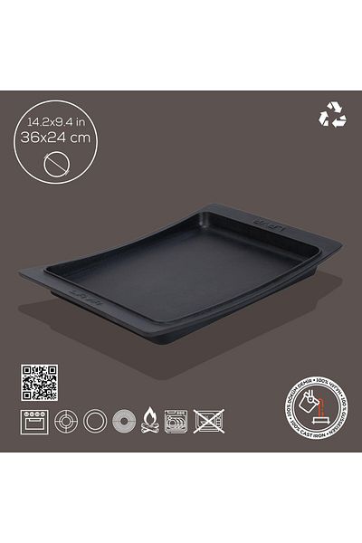 Lava Cast Rectangular Serving PlateSize 36x24cm
