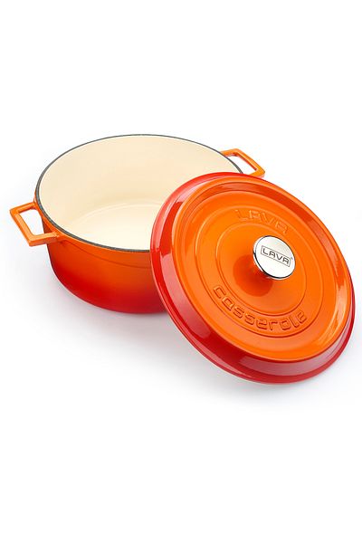 Lava 28cm Capacity Cast Iron Solid Round Pot with Handle - Edition Series