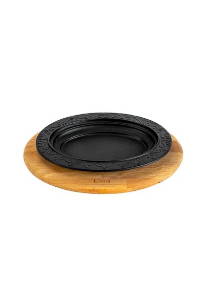 Lava Cast Oval Döner, Kebab Plate Beech Serving WoodSize 28x20cm