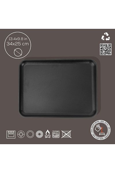 Lava Cast Rectangular Serving Plate Size 34x25cm