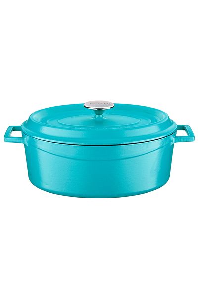 Lava Cast Oval Pot Cast Iron Solid Handle Spring Series Size 23x29cm