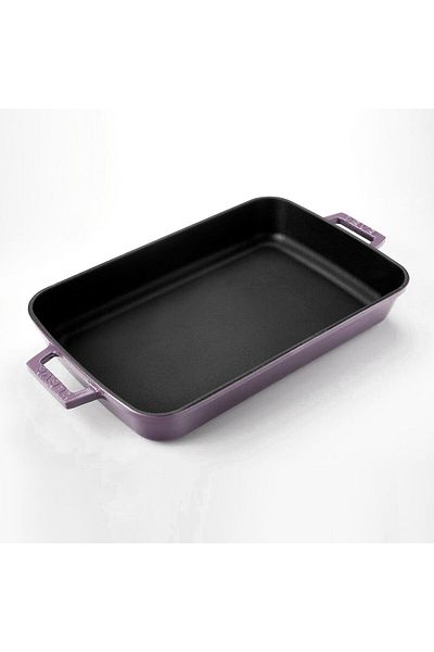 Lava 22X30Cm Rectangular Rosto and Oven Tray - Cast Iron Solid, Double Handle Size