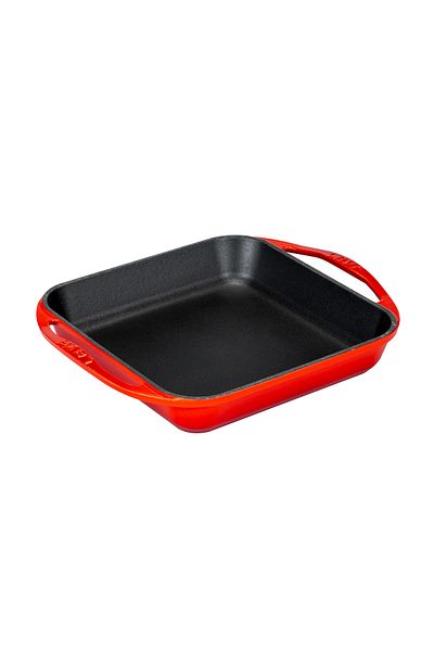 Lava Cast Square Frying Pan Cast Iron Solid Double Handle Size 26x26cm