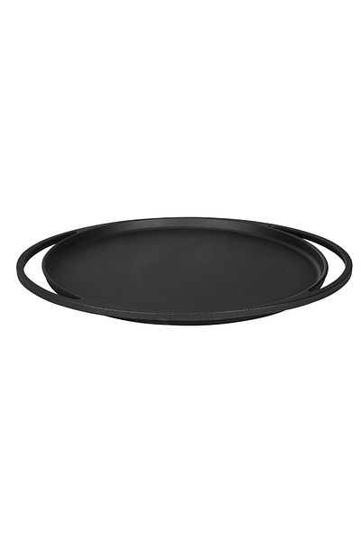 Lava Cast Round Pizza Crepe Pancake Pan Cast Iron Solid Double Handle Diameter(Ø)28cm