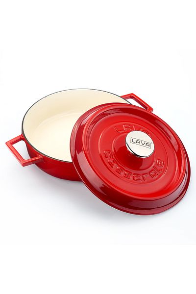 Lava Cast Iron Multi-Purpose Spring Pot Cast Iron Solid Handle Edition Series Diameter(Ø)24cm