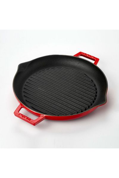 Lava Cast Round Grill Pan Cast Iron Solid Double Handle Diameter(Ø)26cm