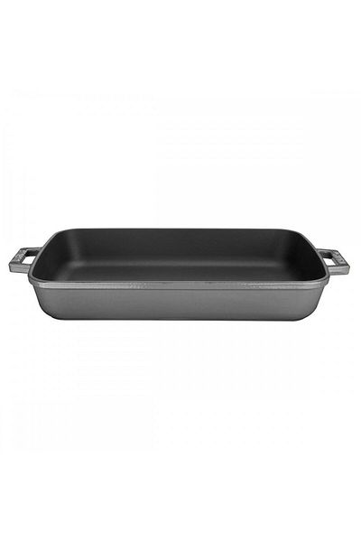 Lava 22X30Cm Rectangular Rosto and Oven Tray - Cast Iron Solid, Double Handle Size