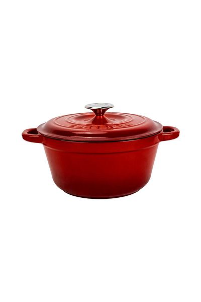 Lava Red 24 cm Trendy Round Cast Pot