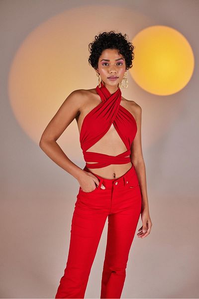 HOLLY LOLLY Wrap Top Red
