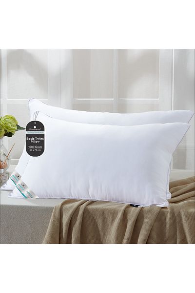 Donetella 2- Piece 1000 Grams 50X75 Cms Mid Loft Hotel Pillow Microfiber Top-Luxury Down Alternative Filling