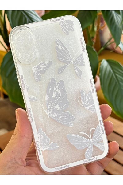 Fibaks Case for Apple iPhone 16 Design Patterned Camera Protection Transparent Butterfly Soft Silicone Cover