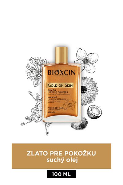Bioxcin Zlato na pokožku - suchý olej so zlatými trblietkami 100ml