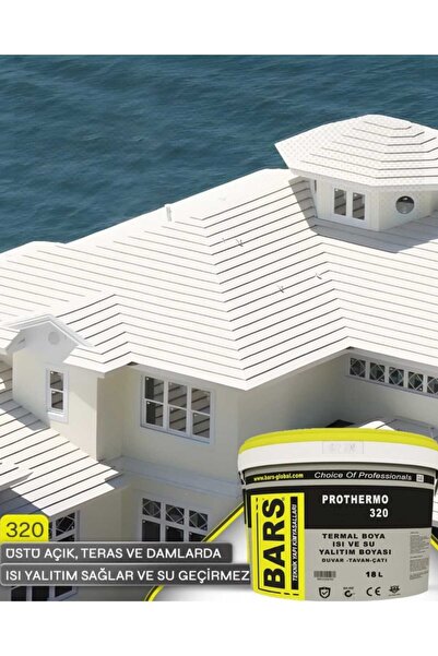 BARS 320 ÇATI, TERAS, DAM İÇİN ISI VE SU YALITIM SAĞLAYAN BEYAZ KAPLAMA BOYA