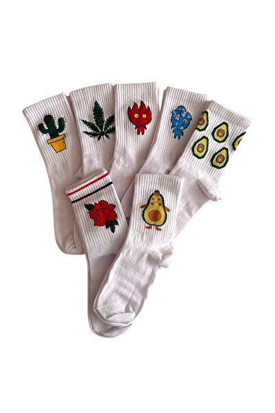 çorapdunyam Șosete de tenis de colegiu parfumate cu modele vesele de 7 inchi