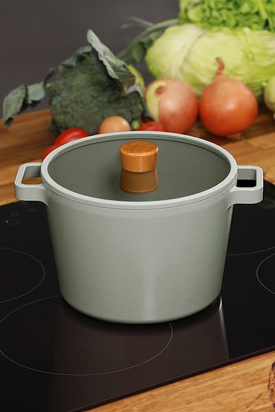 NEOFLAM Fika Alüminyum Döküm 26 Cm Gri Derin Tencere